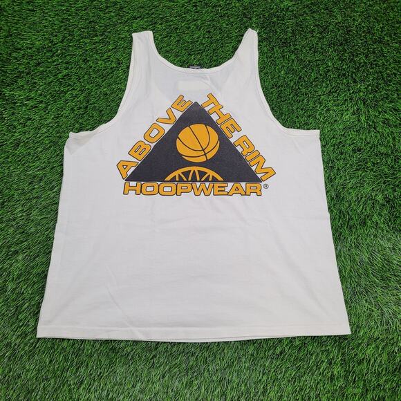 Vintage 90s Above-The-Rim Basketball Tank-Top L/XL 23x29 White Hoopwear USA - Picture 1 of 14